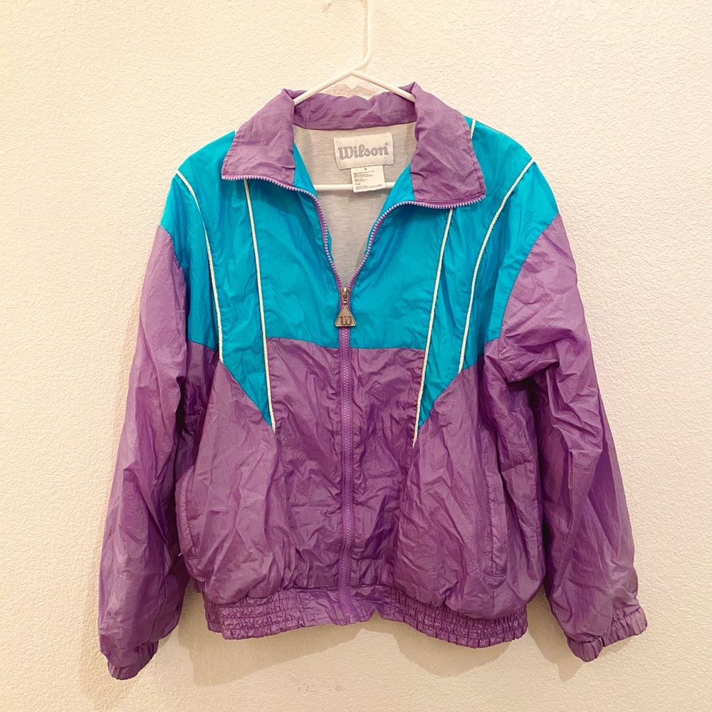 Vintage Wilson Windbreaker Jacket in Purple/Blue/White - Women’s size M